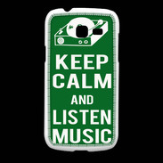 Coque Samsung Galaxy Fresh Keep Calm Listen music Vert
