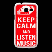 Coque Samsung Galaxy Fresh Keep Calm Listen music Rouge