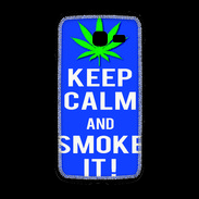 Coque Samsung Galaxy Fresh Keep Calm Smoke it Bleu