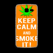 Coque Samsung Galaxy Fresh Keep Calm Smoke it Orange