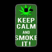 Coque Samsung Galaxy Fresh Keep Calm Smoke it Kaki