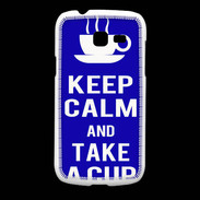 Coque Samsung Galaxy Fresh Keep Calm Take a cup Bleu