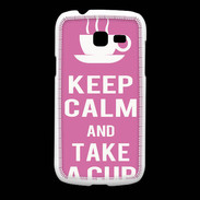Coque Samsung Galaxy Fresh Keep Calm Take a cup Rose