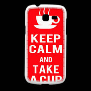 Coque Samsung Galaxy Fresh Keep Calm Take a cup Rouge
