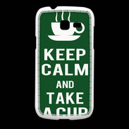 Coque Samsung Galaxy Fresh Keep Calm Take a cup Vert