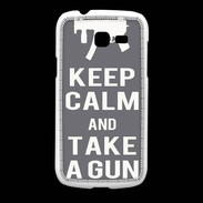 Coque Samsung Galaxy Fresh Keep Calm Take a gun Gris
