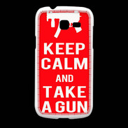 Coque Samsung Galaxy Fresh Keep Calm Take a gun Rouge