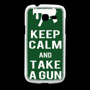 Coque Samsung Galaxy Fresh Keep Calm Take a gun Vert