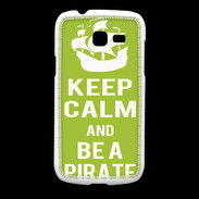 Coque Samsung Galaxy Fresh Keep Calm Be a Pirate Vert pomme