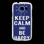 Coque Samsung Galaxy Fresh Keep Calm Be Happy Bleu