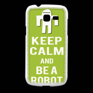 Coque Samsung Galaxy Fresh Keep Calm Be a Robot Vert pomme