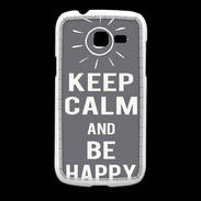 Coque Samsung Galaxy Fresh Keep Calm Be Happy Gris