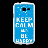 Coque Samsung Galaxy Fresh Keep Calm Be Happy Cyan