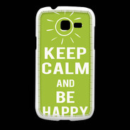 Coque Samsung Galaxy Fresh Keep Calm Be Happy Vert pomme