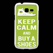 Coque Samsung Galaxy Fresh Keep Calm Buy Shoes Vert Pomme