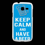Coque Samsung Galaxy Fresh Keep Calm Have a beer Cyan