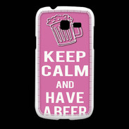 Coque Samsung Galaxy Fresh Keep Calm Have a beer Rose