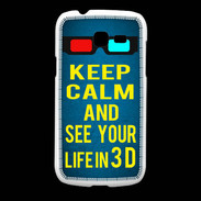 Coque Samsung Galaxy Fresh Keep Calm and See your life 3D Bleu