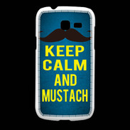 Coque Samsung Galaxy Fresh Keep Calm and Mustach Bleu