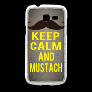 Coque Samsung Galaxy Fresh Keep Calm and Mustach Gris