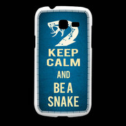 Coque Samsung Galaxy Fresh Keep Calm and Be a Snake bleu