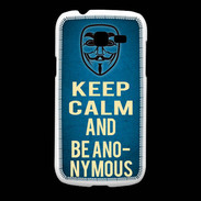 Coque Samsung Galaxy Fresh Keep Calm and Be Anonymous Bleu