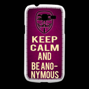 Coque Samsung Galaxy Fresh Keep Calm and Be Anonymous Rose