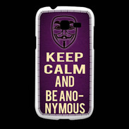 Coque Samsung Galaxy Fresh Keep Calm and Be Anonymous Violet
