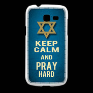 Coque Samsung Galaxy Fresh Keep Calm and Pray jewish BLeu