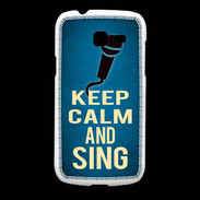 Coque Samsung Galaxy Fresh Keep Calm and Sing Bleu