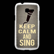 Coque Samsung Galaxy Fresh Keep Calm and Sing Gris