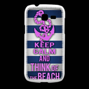 Coque Samsung Galaxy Fresh Keep Calm and Think Beach Bleu