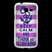 Coque Samsung Galaxy Fresh Keep Calm and Think Beach Rose