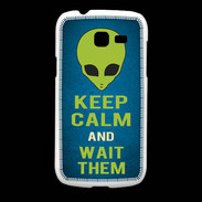 Coque Samsung Galaxy Fresh Keep Calm and Wait Alien Bleu