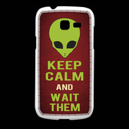 Coque Samsung Galaxy Fresh Keep Calm and Wait Alien Rouge