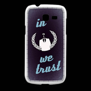 Coque Samsung Galaxy Fresh In anonymous We trust bleu ZG