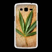 Coque Samsung Galaxy Grand2 Feuille de cannabis sur toile beige