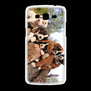 Coque Samsung Galaxy Grand2 Chiots Boxer sur un tronc d''arbre