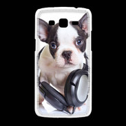 Coque Samsung Galaxy Grand2 Bulldog français avec casque de musique