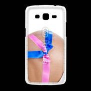 Coque Samsung Galaxy Grand2 Femme enceinte avec ruban bleu et rose