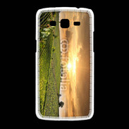 Coque Samsung Galaxy Grand2 Couché de soleil sur champs de vignes