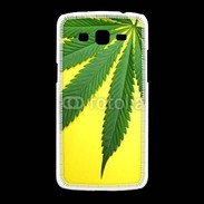 Coque Samsung Galaxy Grand2 Feuille de cannabis sur fond jaune