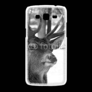 Coque Samsung Galaxy Grand2 Tête de Cerf en noir et blanc