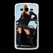 Coque Samsung Galaxy Grand2 Femme blonde sexy voiture noire