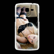 Coque Samsung Galaxy Grand2 Femme sexy blonde à l'intérieur d'une voiture