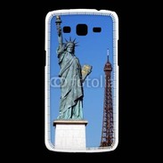 Coque Samsung Galaxy Grand2 Statue de la liberté et tour Eiffel