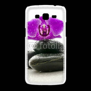 Coque Samsung Galaxy Grand2 Orchidée violette sur galet noir