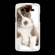 Coque Samsung Galaxy Grand2 Chiot Colley marron et blanc