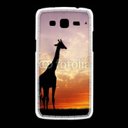 Coque Samsung Galaxy Grand2 Girafe au couché de soleil