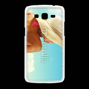 Coque Samsung Galaxy Grand2 Femme à chapeau de plage